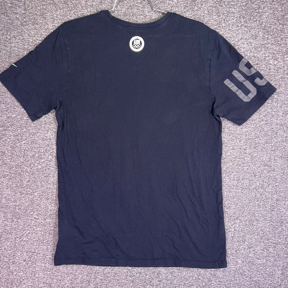 Nike Shirt Men M Navy USA Olympic Eagle Graphic Athletic Cut Casual Short Sleeve